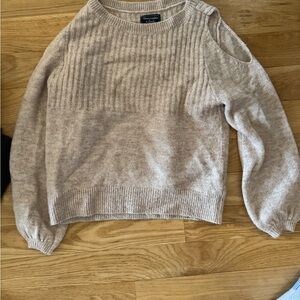 Oatmeal No Shoulder Sweater